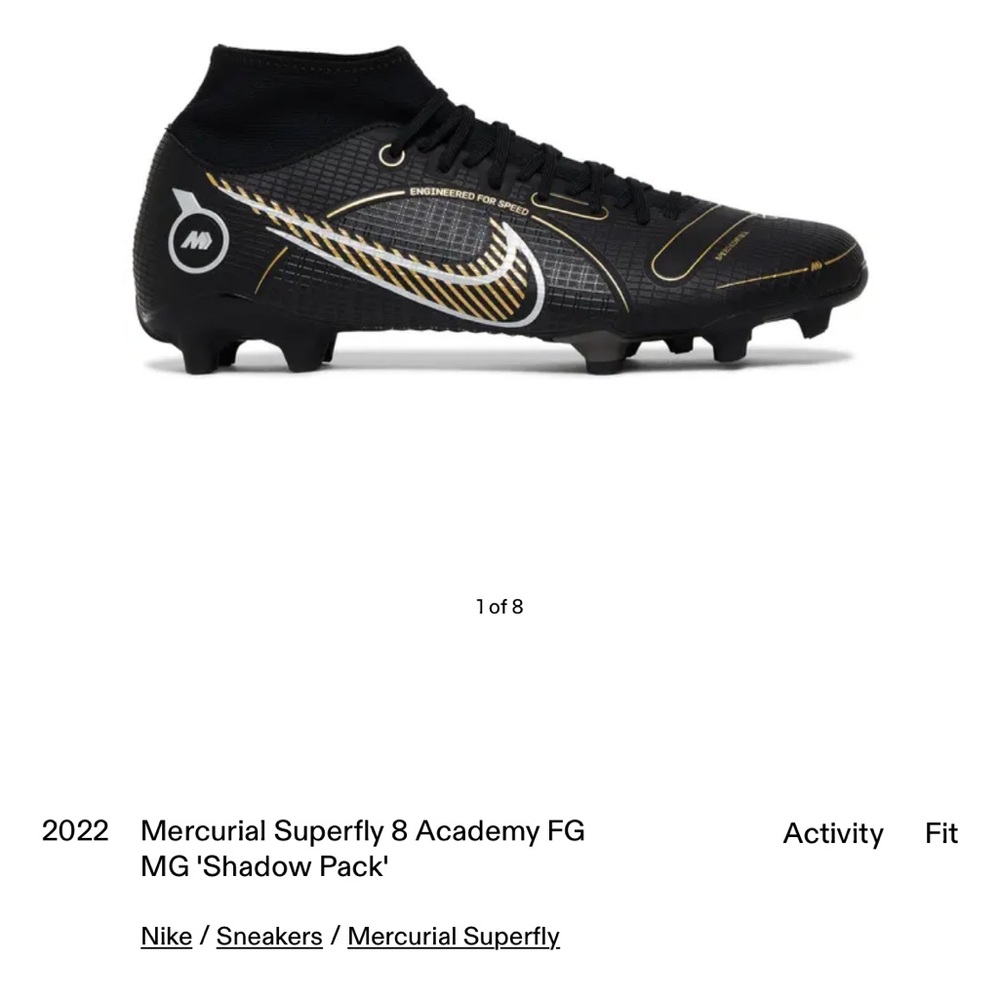 Nike Mercurial Superfly 8 Academy FG - Black and Gold